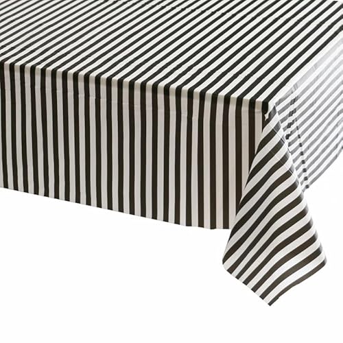 137x274 cm schwarze und weiße gestreifte Tischdecke Tischdecke Party, Einweg-Tischdecke aus Kunststoff, schwarze Tischdecke für Picknick, Babyparty, Weihnachten, Geburtstagsparty-Dekorationen 137x274 cm schwarze und weiße gestreifte Tischdecke Tischdecke Party, Einweg-Tischdecke aus Kunststoff, schwarze Tischdecke für Picknick, Babyparty, Weihnachten, Geburtstagsparty-Dekorationen von YAAVAAW
