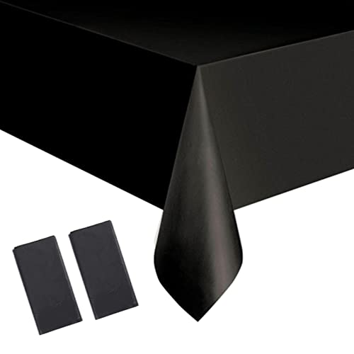 2 Stück Einweg Tischdecke Schwarz Kunststoff Tischdecken Rechteckig,137 * 274cm Tischdecke Rolle wasserdichte Ölbeständig Garten Tischtuch Papiertischdecke für Halloween Party,Geburtstags,Hochzeiten 2 Stück Einweg Tischdecke Schwarz Kunststoff Tischdecken Rechteckig,137 * 274cm Tischdecke Rolle wasserdichte Ölbeständig Garten Tischtuch Papiertischdecke für Halloween Party,Geburtstags,Hochzeiten von YAAVAAW