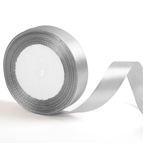 20mm Breite Silberne Graue Band für Geschenkverpackung 22m, Graue Halloween Stoff Satin Band für Geschenk Verpackung Halloween Kuchen Haar Bogen Bouquet Crafting Hochzeit Auto Dekoration 20mm Breite Silberne Graue Band für Geschenkverpackung 22m, Graue Halloween Stoff Satin Band für Geschenk Verpackung Halloween Kuchen Haar Bogen Bouquet Crafting Hochzeit Auto Dekoration von YAAVAAW
