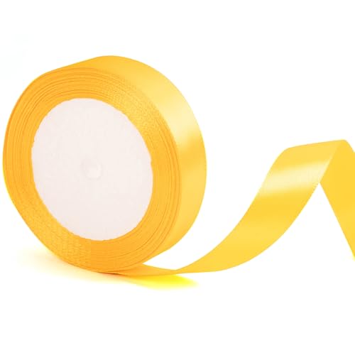 20mm Breites Goldenes Gelbes Band für Geschenkverpackung 22m, Gelbes Halloween Band Stoff Satin für Geschenk Verpackung Halloween Kuchen Haar Bogen Bouquet Crafting Hochzeit Auto Dekoration 20mm Breites Goldenes Gelbes Band für Geschenkverpackung 22m, Gelbes Halloween Band Stoff Satin für Geschenk Verpackung Halloween Kuchen Haar Bogen Bouquet Crafting Hochzeit Auto Dekoration von YAAVAAW