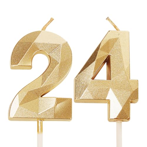 24. Geburtstag Kerzen Gold Zahl 24 Kerzen für Geburtstagskuchen, Gold 24 Geburtstagskerzen 24. Geburtstag Kerzen für Kuchen, 24. Geburtstag Kuchen Kerzen Kuchen Topper für 24 Jahre alte Mädchen Sie 24. Geburtstag Kerzen Gold Zahl 24 Kerzen für Geburtstagskuchen, Gold 24 Geburtstagskerzen 24. Geburtstag Kerzen für Kuchen, 24. Geburtstag Kuchen Kerzen Kuchen Topper für 24 Jahre alte Mädchen Sie von YAAVAAW