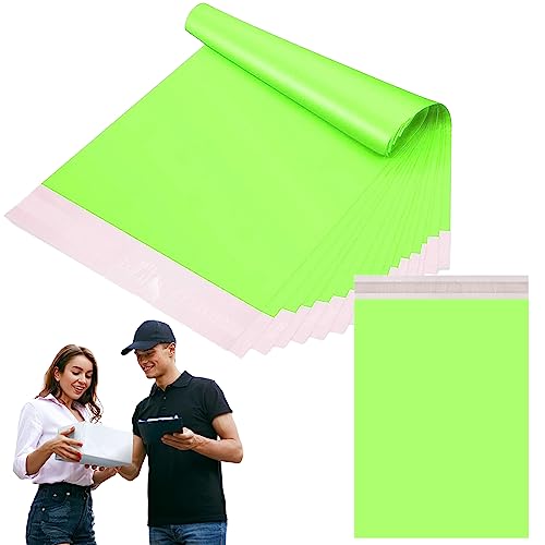 50Stück 25x35cm Grün Versandbeutel Plastik Versandtaschen,Versandtüten für Kleidung Medium,Selbstklebend Poly Kunststoffbeutel Wasserdichte Kuriertaschen Paket Tüten für Versand Warensendung Textilien von YAAVAAW