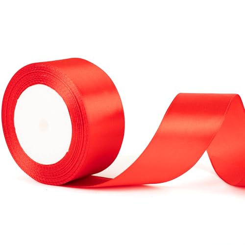 50mm breites rotes Band dickes Weihnachtsband, 2-Zoll dickes rotes Weihnachtsband verwendet für Geschenkverpackung, Weihnachtskuchen, Bogen, Blumenstrauß, Hochzeitsauto Dekoration Band 50mm breites rotes Band dickes Weihnachtsband, 2-Zoll dickes rotes Weihnachtsband verwendet für Geschenkverpackung, Weihnachtskuchen, Bogen, Blumenstrauß, Hochzeitsauto Dekoration Band von YAAVAAW