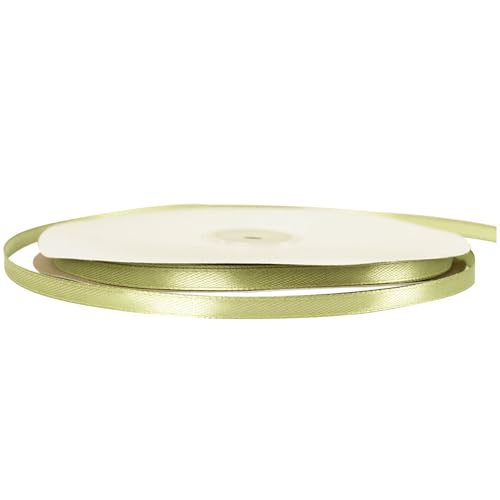 6 mm dünnes Salbeigrün Band zum Verpacken von Geschenken, 91 m, Morandi-Grüner Stoff Satin für Geschenkverpackungen, Geschenktüten, Cupcake-Haare, Hochzeitsballons, Weihnachtsdekoration, Basteln von YAAVAAW
