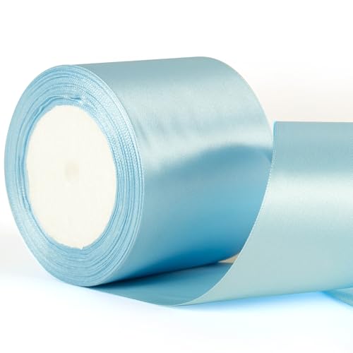 75 mm breites hellblaues Band, 3 Zoll dickes hellblaues Band zum Verpacken von Geschenken, Blumensträußen, Bastelarbeiten, Schleifen für Hochzeitsautos, dekorative Geschenkverpackungen 75 mm breites hellblaues Band, 3 Zoll dickes hellblaues Band zum Verpacken von Geschenken, Blumensträußen, Bastelarbeiten, Schleifen für Hochzeitsautos, dekorative Geschenkverpackungen von YAAVAAW