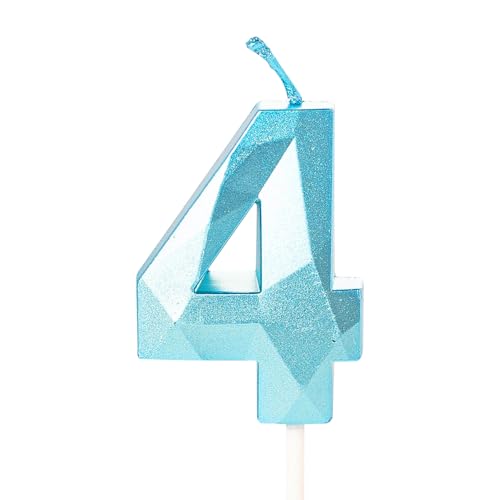 Blaue Kerze zum 4. Geburtstag für Kuchen, Kuchendekoration zum 4. Geburtstag Blaue Kerze zum 4. Geburtstag für Kuchen, Kuchendekoration zum 4. Geburtstag von YAAVAAW