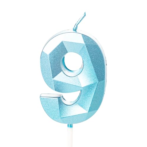 Blaue Kerze zum 9. Geburtstag für Kuchen, Tortenaufsätze zum 9. Geburtstag Blaue Kerze zum 9. Geburtstag für Kuchen, Tortenaufsätze zum 9. Geburtstag von YAAVAAW