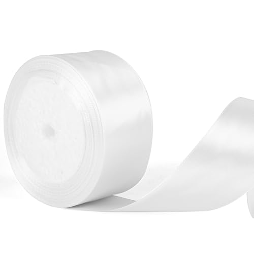 Breites, weißes Satinband für Hochzeit und Auto, 50 mm x 5,1 cm, dick Breites, weißes Satinband für Hochzeit und Auto, 50 mm x 5,1 cm, dick von YAAVAAW