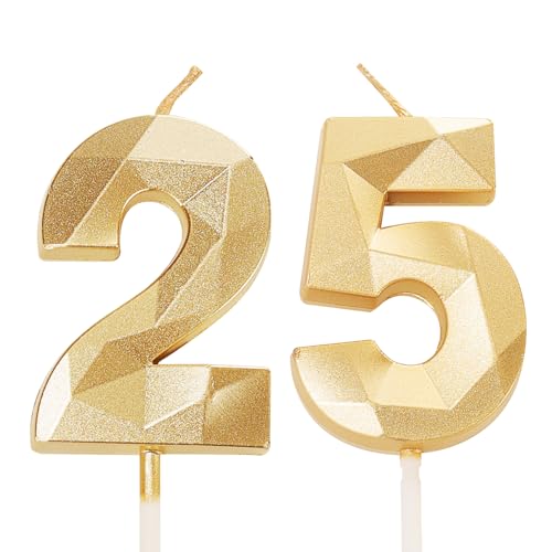 Geburtstagskerzen für Kuchen, Zahlenkerze Gold, Happy Birthday Kerzen Geburtstagskuchenkerzen, Tortenaufsatz für Kinder, Jungen, Geburtstag, Hochzeit, Firma, Jahrestag, Kuchendekorationen (Gold, 25) Geburtstagskerzen für Kuchen, Zahlenkerze Gold, Happy Birthday Kerzen Geburtstagskuchenkerzen, Tortenaufsatz für Kinder, Jungen, Geburtstag, Hochzeit, Firma, Jahrestag, Kuchendekorationen (Gold, 25) von YAAVAAW