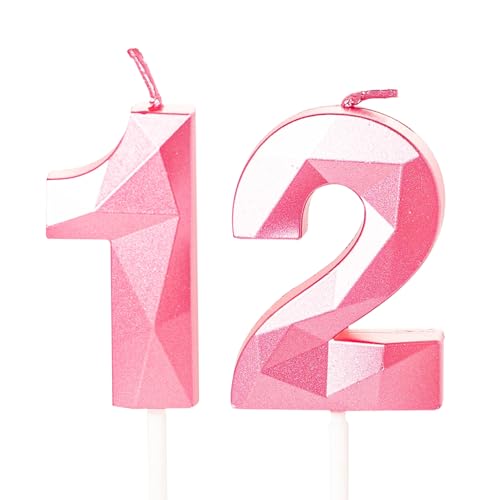 Geburtstagskerzen für Kuchen, Zahlenkerze Rosa, Happy Birthday Kerzen Geburtstagskuchenkerzen, Tortenaufsatz für Kinder, Jungen, Geburtstag, Hochzeit, Firma, Jahrestag, Kuchendekorationen (Rosa, 12) Geburtstagskerzen für Kuchen, Zahlenkerze Rosa, Happy Birthday Kerzen Geburtstagskuchenkerzen, Tortenaufsatz für Kinder, Jungen, Geburtstag, Hochzeit, Firma, Jahrestag, Kuchendekorationen (Rosa, 12) von YAAVAAW
