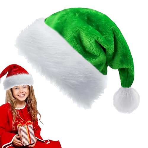 Grün Weihnachtsmütze für Erwachsene Kinder,32*45cm Nikolausmütze Plüsche Weihnachtsmann Mütze,Warm Dicker Nikolaus Mütze Santa Clause Mütze für Männer Frauen Mädchen Jungs Familie Weihnachtsfeier Grün Weihnachtsmütze für Erwachsene Kinder,32*45cm Nikolausmütze Plüsche Weihnachtsmann Mütze,Warm Dicker Nikolaus Mütze Santa Clause Mütze für Männer Frauen Mädchen Jungs Familie Weihnachtsfeier von YAAVAAW