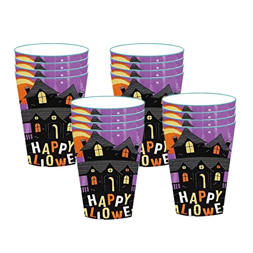 Halloween Party Geschirr Set 16 Gäste, Halloween Einweg Geschirr Set Halloween Geschirr Dekor mit Kunststoff Tischdecke, Papierteller Servietten und Tassen für Halloween Party Supplies Dekorationen Halloween Party Geschirr Set 16 Gäste, Halloween Einweg Geschirr Set Halloween Geschirr Dekor mit Kunststoff Tischdecke, Papierteller Servietten und Tassen für Halloween Party Supplies Dekorationen von YAAVAAW