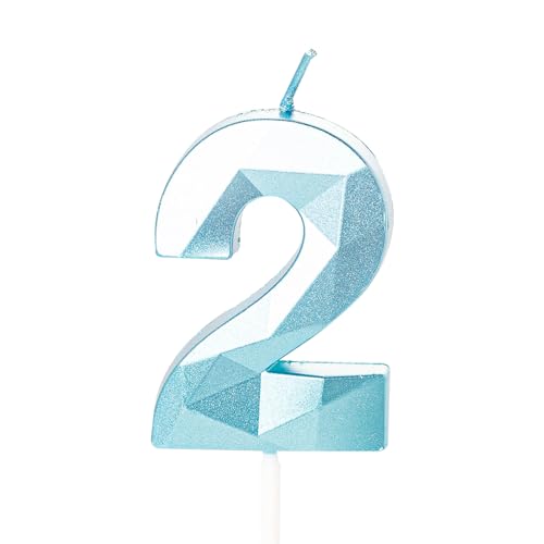 Kerze zum 2. Geburtstag, blaue Zahl 2, Kerze für Geburtstagskuchen, blaue Kerze zum 2. Geburtstag, 2. Geburtstag, Kuchenkerze, Tortenaufsätze für 2 Jahre alte Jungen, Blau Kerze zum 2. Geburtstag, blaue Zahl 2, Kerze für Geburtstagskuchen, blaue Kerze zum 2. Geburtstag, 2. Geburtstag, Kuchenkerze, Tortenaufsätze für 2 Jahre alte Jungen, Blau von YAAVAAW