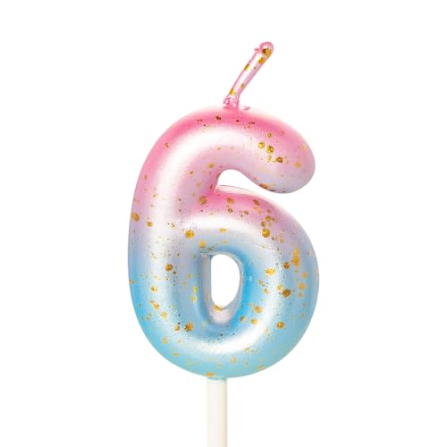 Kerze zum 6. Geburtstag, Motiv: Meerjungfrau, Nummer 6, Kerze für Geburtstagskuchen, Kerze zum 6. Geburtstag, 6. Geburtstag, Kuchenkerze, Kuchendekoration für 6-jährige Mädchen, Rosa Kerze zum 6. Geburtstag, Motiv: Meerjungfrau, Nummer 6, Kerze für Geburtstagskuchen, Kerze zum 6. Geburtstag, 6. Geburtstag, Kuchenkerze, Kuchendekoration für 6-jährige Mädchen, Rosa von YAAVAAW