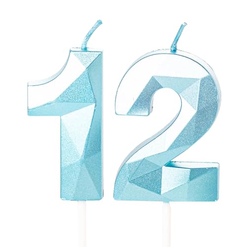 Kerzen zum 12. Geburtstag, blaue Zahl 12 Kerzen für Geburtstagskuchen, blau 12 Geburtstagskerzen für Kuchen, 12. Geburtstag, Kuchendekoration für 12 Jahre alte Jungen, Blau Kerzen zum 12. Geburtstag, blaue Zahl 12 Kerzen für Geburtstagskuchen, blau 12 Geburtstagskerzen für Kuchen, 12. Geburtstag, Kuchendekoration für 12 Jahre alte Jungen, Blau von YAAVAAW