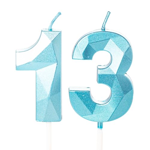 Kerzen zum 13. Geburtstag, blaue Zahl 13 Kerzen für Geburtstagskuchen, blau 13 Geburtstagskerzen für Kuchen, 13. Geburtstag, Tortenaufsätze für 13 Jahre alte Jungen, Blau Kerzen zum 13. Geburtstag, blaue Zahl 13 Kerzen für Geburtstagskuchen, blau 13 Geburtstagskerzen für Kuchen, 13. Geburtstag, Tortenaufsätze für 13 Jahre alte Jungen, Blau von YAAVAAW