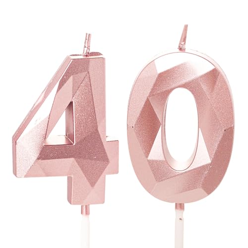 Kerzen zum 40. Geburtstag Roségold Zahl 40 Kerzen für Geburtstagskuchen, 40 Geburtstagskerzen zum 40. Geburtstag, 40. Geburtstag, Tortenaufsätze für 40 Jahre alte Frauen, Roségold Kerzen zum 40. Geburtstag Roségold Zahl 40 Kerzen für Geburtstagskuchen, 40 Geburtstagskerzen zum 40. Geburtstag, 40. Geburtstag, Tortenaufsätze für 40 Jahre alte Frauen, Roségold von YAAVAAW