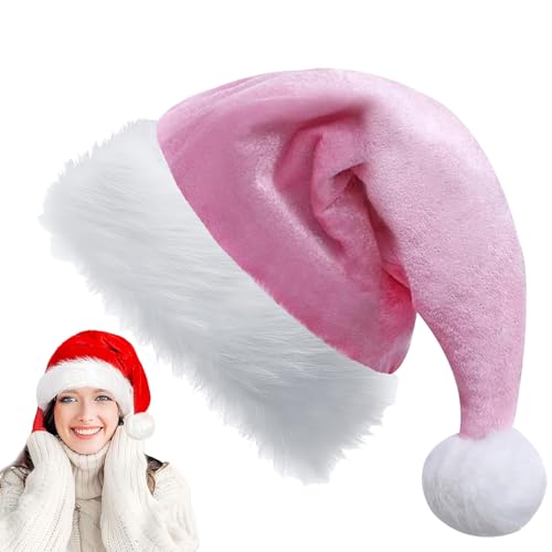Rosa Weihnachtsmütze für Erwachsene Kinder,32*45cm Nikolausmütze Plüsche Weihnachtsmann Mütze,Warm Dicker Nikolaus Mütze Santa Clause Mütze für Männer Frauen Mädchen Jungs Familie Weihnachtsfeier Rosa Weihnachtsmütze für Erwachsene Kinder,32*45cm Nikolausmütze Plüsche Weihnachtsmann Mütze,Warm Dicker Nikolaus Mütze Santa Clause Mütze für Männer Frauen Mädchen Jungs Familie Weihnachtsfeier von YAAVAAW