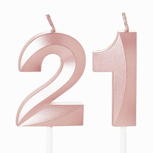 Rose Gold 21. Geburtstag Kerzen Nummer 21 Kerzen für Geburtstagskuchen, 21 Geburtstagskerzen für Kuchen, 21. Geburtstag Kuchen Kerzen Kuchen Topper für 21 Jahre alte Mädchen Sie Roségold Rose Gold 21. Geburtstag Kerzen Nummer 21 Kerzen für Geburtstagskuchen, 21 Geburtstagskerzen für Kuchen, 21. Geburtstag Kuchen Kerzen Kuchen Topper für 21 Jahre alte Mädchen Sie Roségold von YAAVAAW