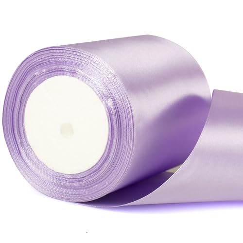 Satinband, 10 cm breit, lila, dick, 10,2 cm, für Hochzeit, Geschenkverpackung, Blumenstrauß, Basteln, Autoschleifendekoration Satinband, 10 cm breit, lila, dick, 10,2 cm, für Hochzeit, Geschenkverpackung, Blumenstrauß, Basteln, Autoschleifendekoration von YAAVAAW
