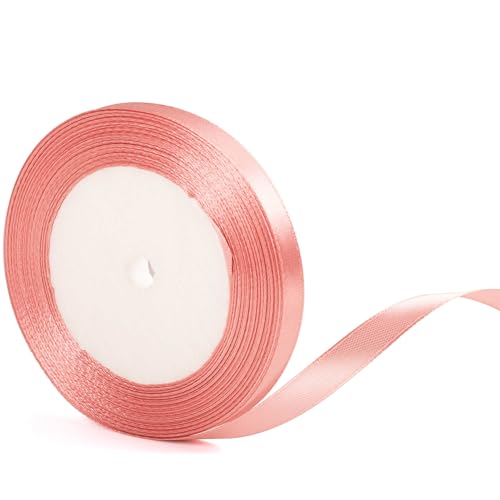 Satinband zum Verpacken von Geschenken, 10 mm, 22 m tiefrosa Satinband für Geschenkverpackungen, Hochzeit, Floristen, Basteln und Autodekoration von YAAVAAW