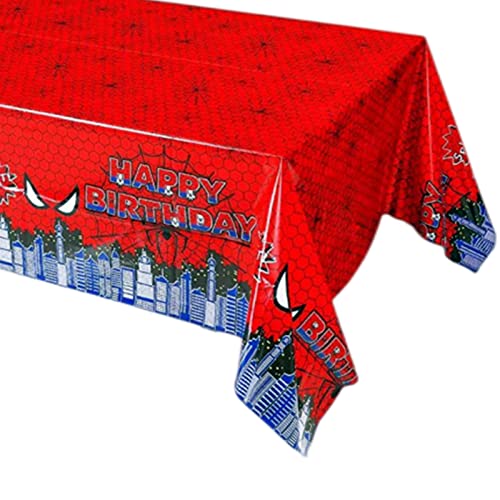 Spiderman-Party-Tischdecke für Jungen, 130 x 220 cm, rote Superhelden-Party-Tischdecke, Kunststoff, Marvel Avengers, Spiderman-Tischdecke, Party für Kinder, Babyparty, Geburtstag, von YAAVAAW
