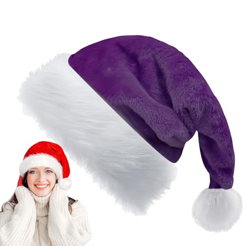Violett Weihnachtsmütze für Erwachsene Kinder,32*45cm Nikolausmütze Plüsche Weihnachtsmann Mütze,Warm Dicker Nikolaus Mütze Santa Clause Mütze für Männer Frauen Mädchen Jungs Familie Weihnachtsfeier Violett Weihnachtsmütze für Erwachsene Kinder,32*45cm Nikolausmütze Plüsche Weihnachtsmann Mütze,Warm Dicker Nikolaus Mütze Santa Clause Mütze für Männer Frauen Mädchen Jungs Familie Weihnachtsfeier von YAAVAAW