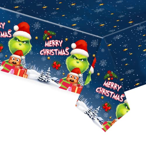 Weihnachtstischdecke für Weihnachtsfeier, 108 x 180 cm, Weihnachtsgeschirr, Dekoration, Weihnachts-Tischdecke, Einweg-Kunststoff-Tischdecke für den Winterurlaub, Weihnachtsfeier, Tischdekorationen Weihnachtstischdecke für Weihnachtsfeier, 108 x 180 cm, Weihnachtsgeschirr, Dekoration, Weihnachts-Tischdecke, Einweg-Kunststoff-Tischdecke für den Winterurlaub, Weihnachtsfeier, Tischdekorationen von YAAVAAW