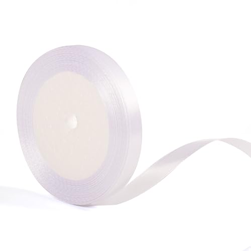 Weißes Band zum Verpacken von Geschenken, 10 mm, 22 m, weißes Band, dünnes Stoff-Satinband zum Verpacken von Geschenken, für Weihnachten, Kuchen, Haarschleife, Blumenstrauß, Floristen, Basteln Weißes Band zum Verpacken von Geschenken, 10 mm, 22 m, weißes Band, dünnes Stoff-Satinband zum Verpacken von Geschenken, für Weihnachten, Kuchen, Haarschleife, Blumenstrauß, Floristen, Basteln von YAAVAAW
