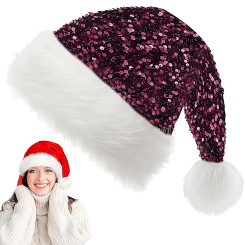 Windrot Pailletten Weihnachtsmütze für Erwachsene Kinder,35*45cm Nikolausmütze Plüsche Weihnachtsmann Mütze,Warm Dicker Nikolaus Mütze Santa Clause Mütze für Männer Frauen Familie Weihnachtsfeier Windrot Pailletten Weihnachtsmütze für Erwachsene Kinder,35*45cm Nikolausmütze Plüsche Weihnachtsmann Mütze,Warm Dicker Nikolaus Mütze Santa Clause Mütze für Männer Frauen Familie Weihnachtsfeier von YAAVAAW