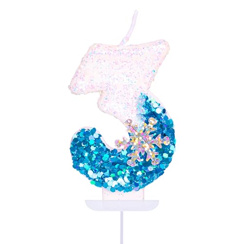 Zahlenkerze, blau-weiß, Geburtstagskerzen für Kuchen, Geburtstagskerzen, Kuchenaufsatz für Kinder, Jungen, Geburtstag, Hochzeit, Firma, Jahrestag, Kuchendekorationen (Blau-Weiß, 3) von YAAVAAW
