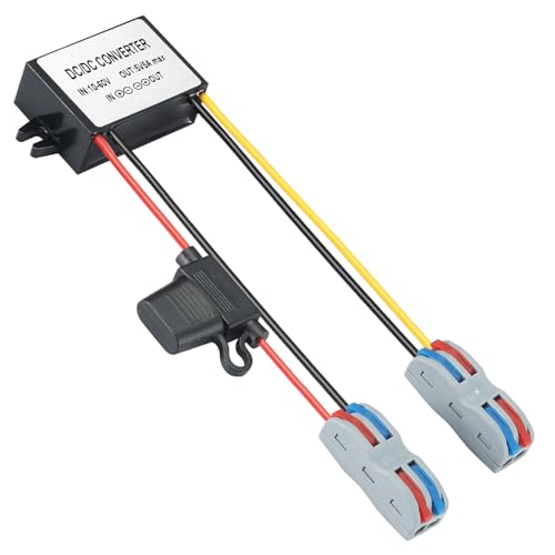 YABOANG DC-DC Konverter 10-60V auf 5V, DC-Spannungswandler 12/24/36/48/60V zu 5V 5A 25W MAX, DC-DC-Wandler Buck 10-60V auf 5V mit wasserdichter Sicherung und Klemmleiste, Abwärtsspannungsregler YABOANG DC-DC Konverter 10-60V auf 5V, DC-Spannungswandler 12/24/36/48/60V zu 5V 5A 25W MAX, DC-DC-Wandler Buck 10-60V auf 5V mit wasserdichter Sicherung und Klemmleiste, Abwärtsspannungsregler von YABOANG
