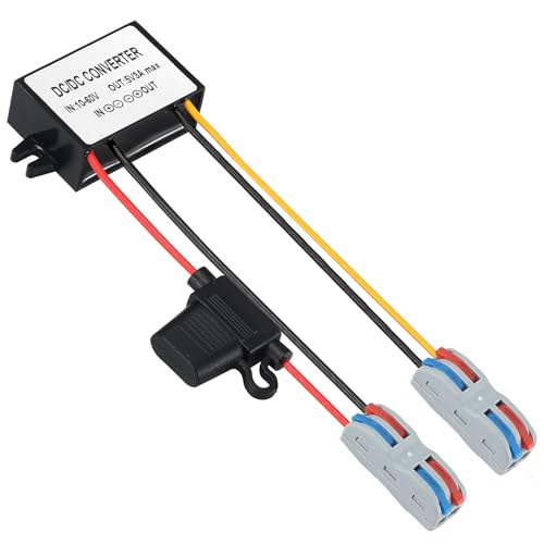 YABOANG DC-DC Konverter 10-60V auf 5V 3A, DC-Spannungswandler 12/24/36/48/60V zu 5V 3A 15W MAX, DC-DC-Wandler Buck 10-60V auf 5V mit wasserdichter Sicherung und Klemmleiste, Abwärtsspannungsregler YABOANG DC-DC Konverter 10-60V auf 5V 3A, DC-Spannungswandler 12/24/36/48/60V zu 5V 3A 15W MAX, DC-DC-Wandler Buck 10-60V auf 5V mit wasserdichter Sicherung und Klemmleiste, Abwärtsspannungsregler von YABOANG