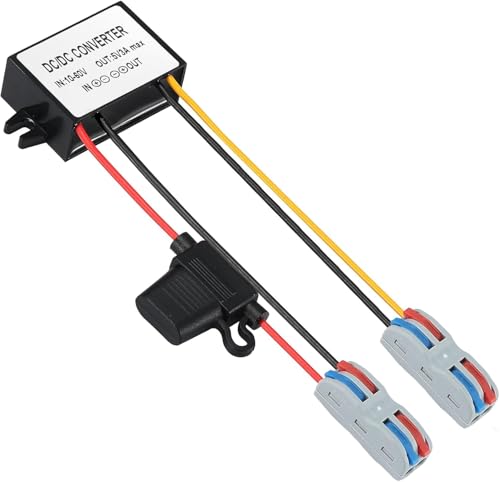 YABOANG DC Konverter 10-60V auf 5V 3A, Spannungswandler 12/24/36/48/60V zu 5V 3A 15W MAX, DC-Wandler Buck 10-60V auf 15W mit wasserdichter Sicherung und Klemmleiste, Abwärtsspannungsregler YABOANG DC Konverter 10-60V auf 5V 3A, Spannungswandler 12/24/36/48/60V zu 5V 3A 15W MAX, DC-Wandler Buck 10-60V auf 15W mit wasserdichter Sicherung und Klemmleiste, Abwärtsspannungsregler von YABOANG