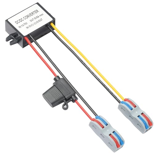 YABOANG DC-DC Konverter10-72V auf 5V, DC-Spannungswandler 12/24/36/48/60/72V zu 5V 5A 25W MAX, DC-DC-Wandler Buck 10-72V auf 5V mit wasserdichter Sicherung und Klemmleiste, Abwärtsspannungsregler YABOANG DC-DC Konverter10-72V auf 5V, DC-Spannungswandler 12/24/36/48/60/72V zu 5V 5A 25W MAX, DC-DC-Wandler Buck 10-72V auf 5V mit wasserdichter Sicherung und Klemmleiste, Abwärtsspannungsregler von YABOANG