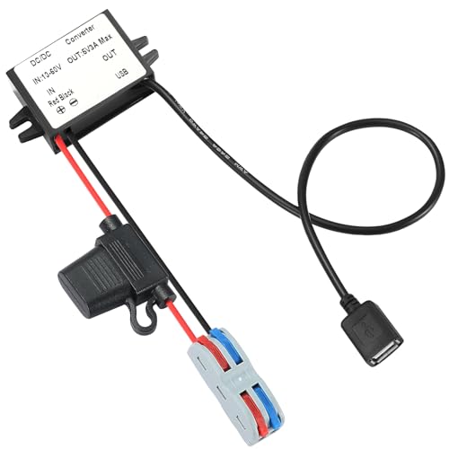 YABOANG DC-Spannungswandler 12/24/36/48V zu 5V 3A 15W MAX, DC-DC-Wandler Buck 10-60V auf 5V, DC-DC Konverter mit wasserdichter Sicherung und Klemmleiste, automatischer Abwärtsspannungsregler YABOANG DC-Spannungswandler 12/24/36/48V zu 5V 3A 15W MAX, DC-DC-Wandler Buck 10-60V auf 5V, DC-DC Konverter mit wasserdichter Sicherung und Klemmleiste, automatischer Abwärtsspannungsregler von YABOANG