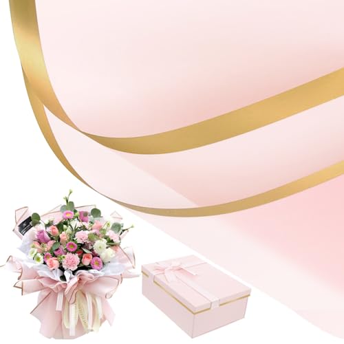 YADOBIG 20 Blatt Blumenstrauß Geschenkpapier, 58x58cm Wasserdicht Blumenpapier, Blumen Papier mit Goldrand, Bouquet Papier für Geschenkverpackungen, Blumen, Kunst, Rosa YADOBIG 20 Blatt Blumenstrauß Geschenkpapier, 58x58cm Wasserdicht Blumenpapier, Blumen Papier mit Goldrand, Bouquet Papier für Geschenkverpackungen, Blumen, Kunst, Rosa von YADOBIG