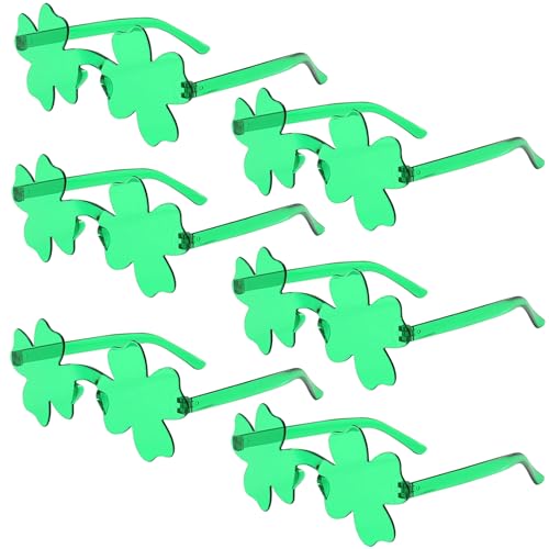 YADODO St. Patricks Day Brille, St. Patrick's Day, Zubehör-Set, irisches Zubehör, St. Patrick's Day, Dekorationen, Kleeblatt-Gläser, St. Patrick's Day, 6 Stück YADODO St. Patricks Day Brille, St. Patrick's Day, Zubehör-Set, irisches Zubehör, St. Patrick's Day, Dekorationen, Kleeblatt-Gläser, St. Patrick's Day, 6 Stück von YADODO