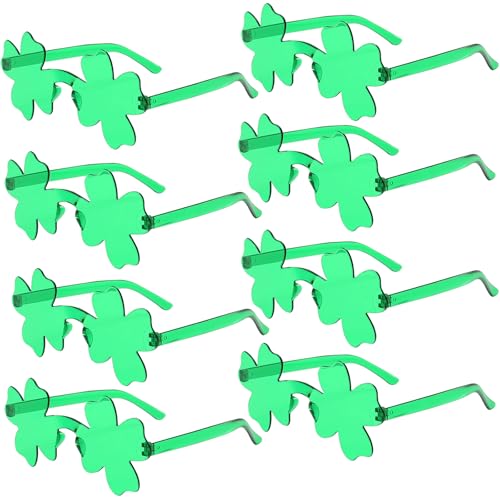 YADODO St. Patricks Day Brille, St. Patrick's Day, Zubehör-Set, irisches Zubehör, St. Patrick's Day, Dekorationen, Kleeblatt-Gläser, St. Patrick's Day, 8 Stück YADODO St. Patricks Day Brille, St. Patrick's Day, Zubehör-Set, irisches Zubehör, St. Patrick's Day, Dekorationen, Kleeblatt-Gläser, St. Patrick's Day, 8 Stück von YADODO