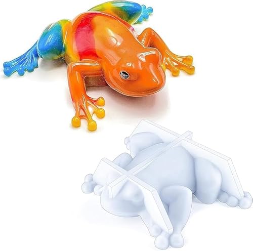 Frosch-Silikonform für Harz-Bastelarbeiten, niedliche 3D-Tierfiguren-Formen für Kunstprojekte, DIY, Kunstharzguss, handgefertigte Figuren, Ton, Gips, Kerze und Heimdekoration Frosch-Silikonform für Harz-Bastelarbeiten, niedliche 3D-Tierfiguren-Formen für Kunstprojekte, DIY, Kunstharzguss, handgefertigte Figuren, Ton, Gips, Kerze und Heimdekoration von YAFIYGI
