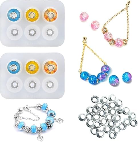 YAFIYGI Silikonformen für Epoxid-Schmuckherstellung, kleine Perlen mit Loch für Armband, Ohrringe, Charm, Ton, Basteln, Schmuck, Dekoration, Diamantperlen, Gießwerkzeuge, 2 Stück YAFIYGI Silikonformen für Epoxid-Schmuckherstellung, kleine Perlen mit Loch für Armband, Ohrringe, Charm, Ton, Basteln, Schmuck, Dekoration, Diamantperlen, Gießwerkzeuge, 2 Stück von YAFIYGI