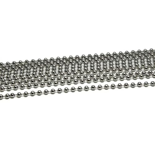 1 Packungen/Lot 1,5–10 mm Edelstahl-Perlen-Kugelkette, Bulk für Halsketten, Ketten, DIY-Anhänger, Schlüsselanhänger, Schmuckherstellung, Zubehör – Perlenketten 4,5 mm von YAGNYUOG