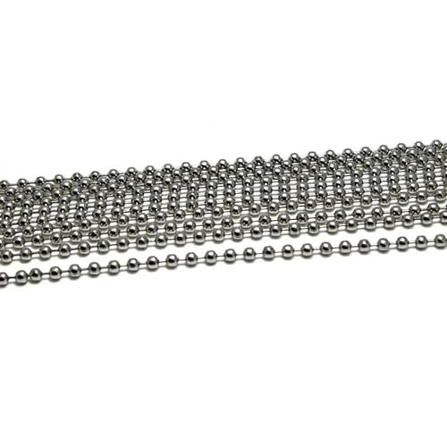 1 Packungen/Lot 1,5–10 mm Edelstahl-Perlen-Kugelkette, Bulk für Halsketten, Ketten, DIY-Anhänger, Schlüsselanhänger, Schmuckherstellung, Zubehör – Perlenketten 6 mm von YAGNYUOG