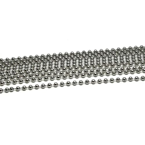 1 Packungen/Lot 1,5–10 mm Edelstahl-Perlen-Kugelkette, Bulk für Halsketten, Ketten, DIY-Anhänger, Schlüsselanhänger, Schmuckherstellung, Zubehör – Perlenketten 8 mm von YAGNYUOG