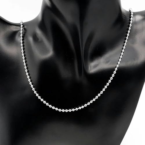 10 Stück/Lot Edelstahl-Halskette mit runden Perlen, 45, 50, 55, 60 cm, große Anhänger-Kugelketten, DIY-Schmuckzubehör für Damen und Herren, Stahlfarbe, 2,4 mm, 45 cm, 10 Stück von YAGNYUOG
