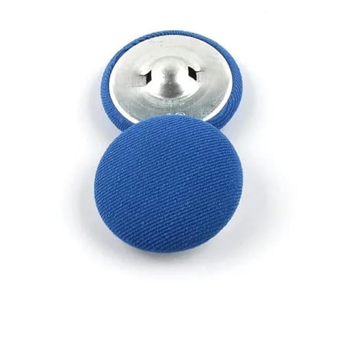 20 Stück bunte Stoffknöpfe, mit Stoff überzogene Metallknöpfe, Nähknöpfe für Kleid, Hemd, Stoff, dekorative Knöpfe für Kleidung, Blau, 20 mm von YAGNYUOG