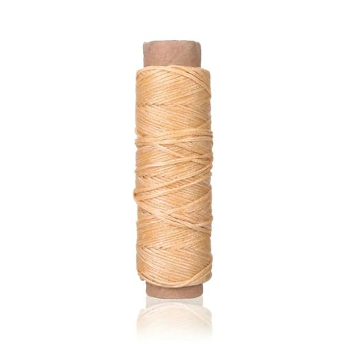 30 m/Rolle gewachster Faden Baumwollschnur Schnurband Handnähfaden für Lederhandwerk Werkzeugmaterial Zubehör-heller Kaffee von YAGNYUOG