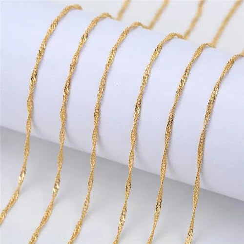 5 Meter Gold Silber Farbe Gliederketten Bulk Lot 2mm Metall Eisen Schlangenkugel Perlen Halskette Ketten für DIY Schmuckherstellung Zubehör-Gold_g von YAGNYUOG