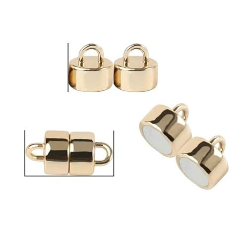 5 Sets Silber/Goldfarbene Edelstahl-Magnetverschlüsse, handgefertigt, für die Schmuckherstellung, DIY-Armbänder, Halsketten, Zubehör, 20 x 10 mm, Gold, 5 Sets von YAGNYUOG