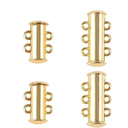 5 Sets Silber/Goldfarbene Edelstahl-Magnetverschlüsse, handgefertigt, für die Schmuckherstellung, DIY-Armbänder, Halsketten, Zubehör-20 x 10 mm Gold_a-5 Sets von YAGNYUOG